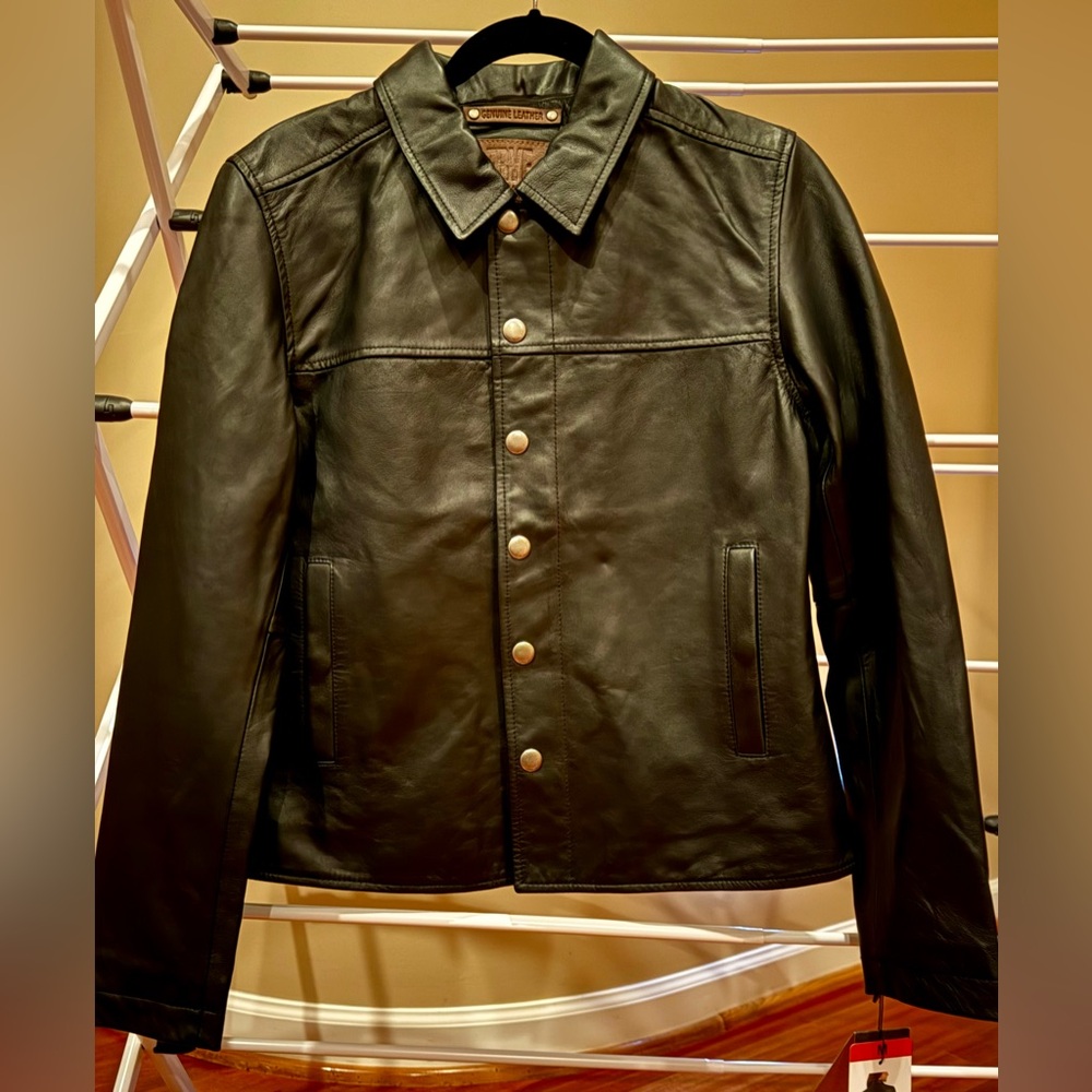 Frye Black Leather Jacket - Medium
